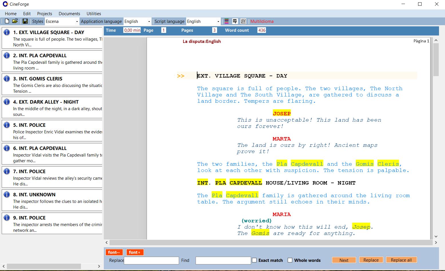 Vista de l'editor en modus clar